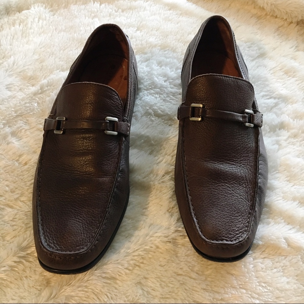Florsheim Brown Pebbled Leather Loafers
